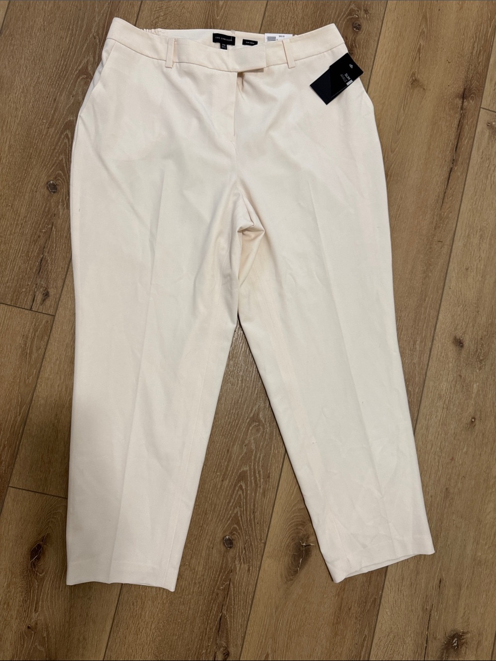 The Limited Creamy white slim ankle mid-rise modern tailored fit pant